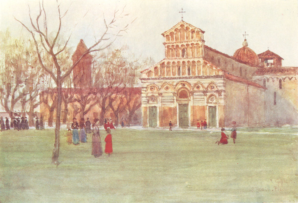 PISA. The Church of San Paolo a Ripa D'Arno. Italy 1905 old antique print